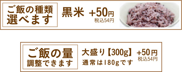 ご飯の種類と量